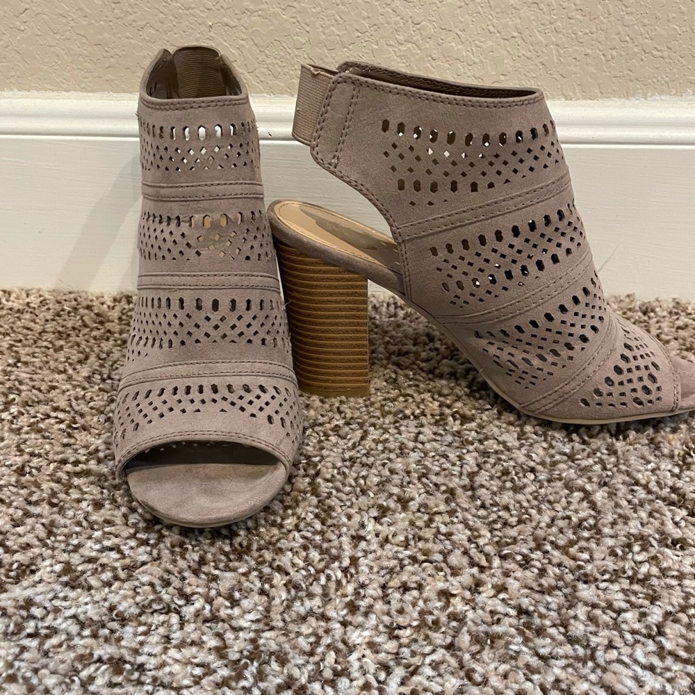 Peep toe boutique booties, barely worn like new